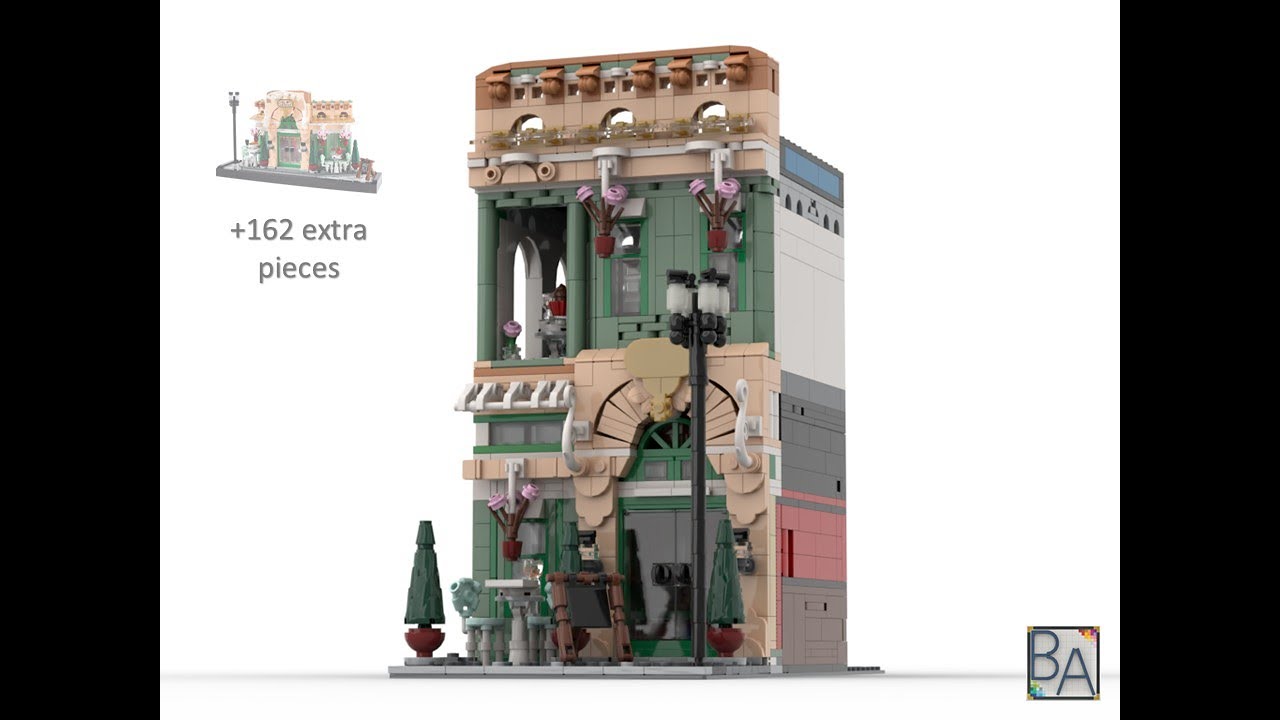 LEGO MOC - Modular French Cafe - Modification of Set 10362