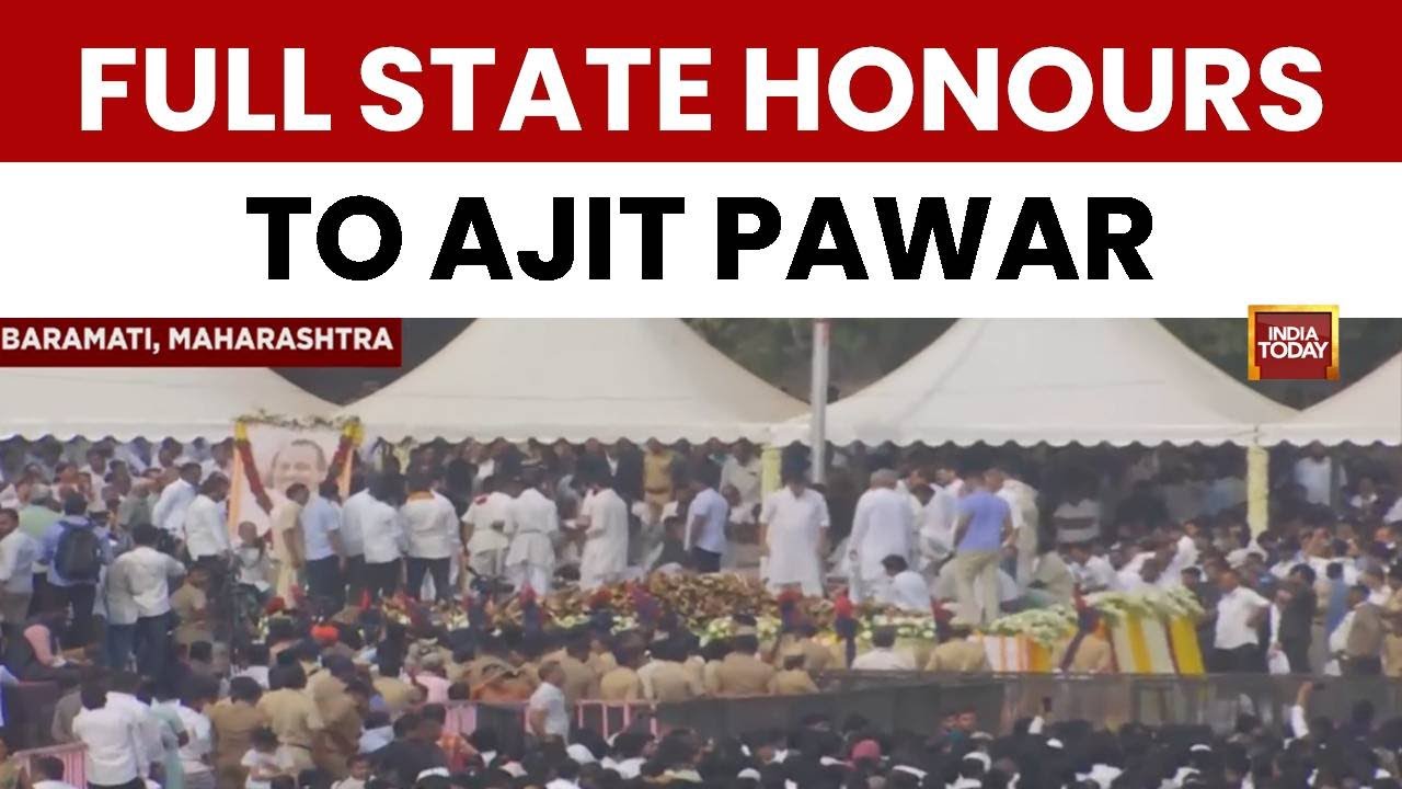 Watch: Maharashtra Bids Farewell To Late Deputy CM Ajit Pawar With Full State Honours In Baramati