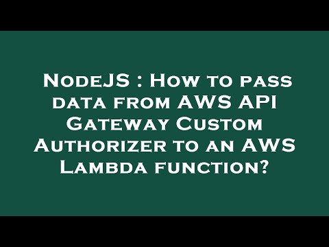 NodeJS : How to pass data from AWS API Gateway Custom Authorizer to an AWS Lambda function?