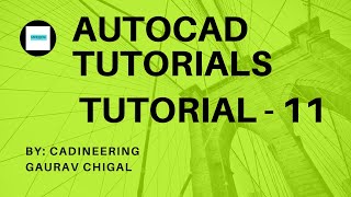 AutoCAD Tutorial - 11 - Modify Toolbar (Erase,Copy,Mirror,Offset,Array) Profile