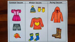 Summer Clothes Drawing | Winter Clothes Drawing | Rainy Clothes Drawing | How to Draw Clothes
