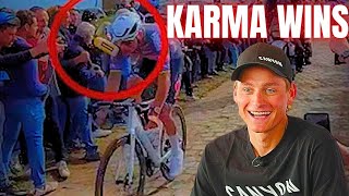 KARMA STRIKES!! Man Who Threw Bottle at Mathieu van der Poel at Paris-Roubaix 2025