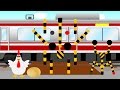 合体して体操をする踏切 | 子供電車アニメ | railway cartoon for Kids