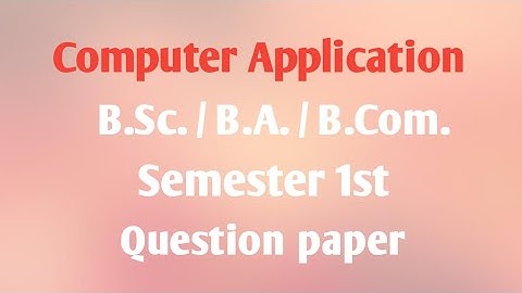 B.A. / B.Sc. / B.Com. semester 1st question paper of computer application | Jammu University|