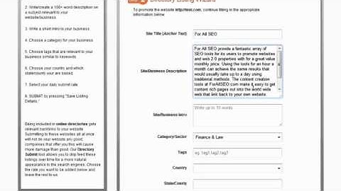 SEO Tutorials - Learn How To Submit To Directories