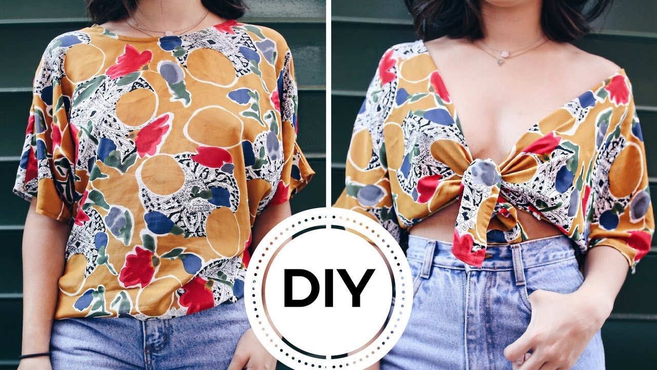 DIY KNOTTED CROP TOP! SUPER EASY! | CassidySecrets - YouTube