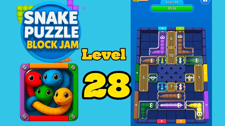Snake puzzle block jam level 28 solution walkthrough gameplay 