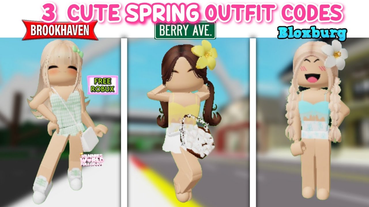 3 CUTE SPRING OUTFIT CODES FOR BROOKHAVEN ????RP, BERRY AVENUE AND ...