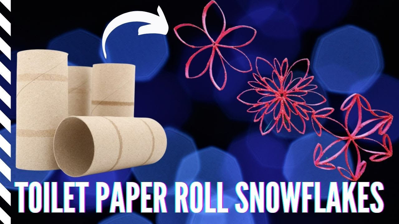 How to make DIY toilet paper roll Snowflakes YouTube