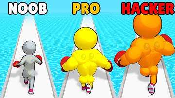 NOOB vs PRO vs HACKER in Level Up Runner