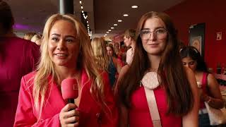 Première van Barbie Movie tijdens Barbie Night in Pathé Ede, één groot rose feest met veel vrouwen.