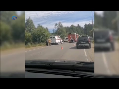 В Петрозаводске маршрутка столкнулась с легковым автомобилем