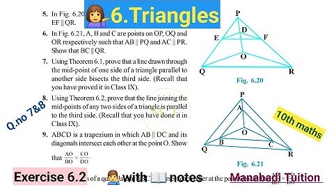 10th class math| Chapter 6|🤷‍♀️ Triangles|🤷 Exercise 6.2| Q no 7&8|CBSE|NCERT| with notes|