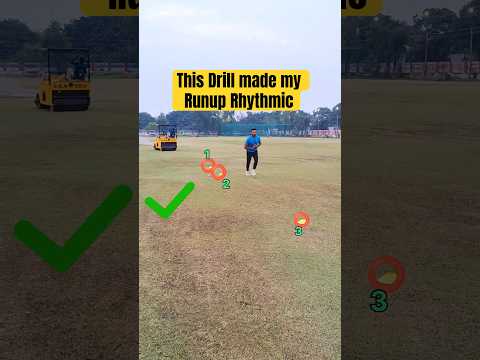 Best ever DRILL to make RUNUP Rhythmic 💯 Bowling Runup Tips #shorts #cricket #fastbowling