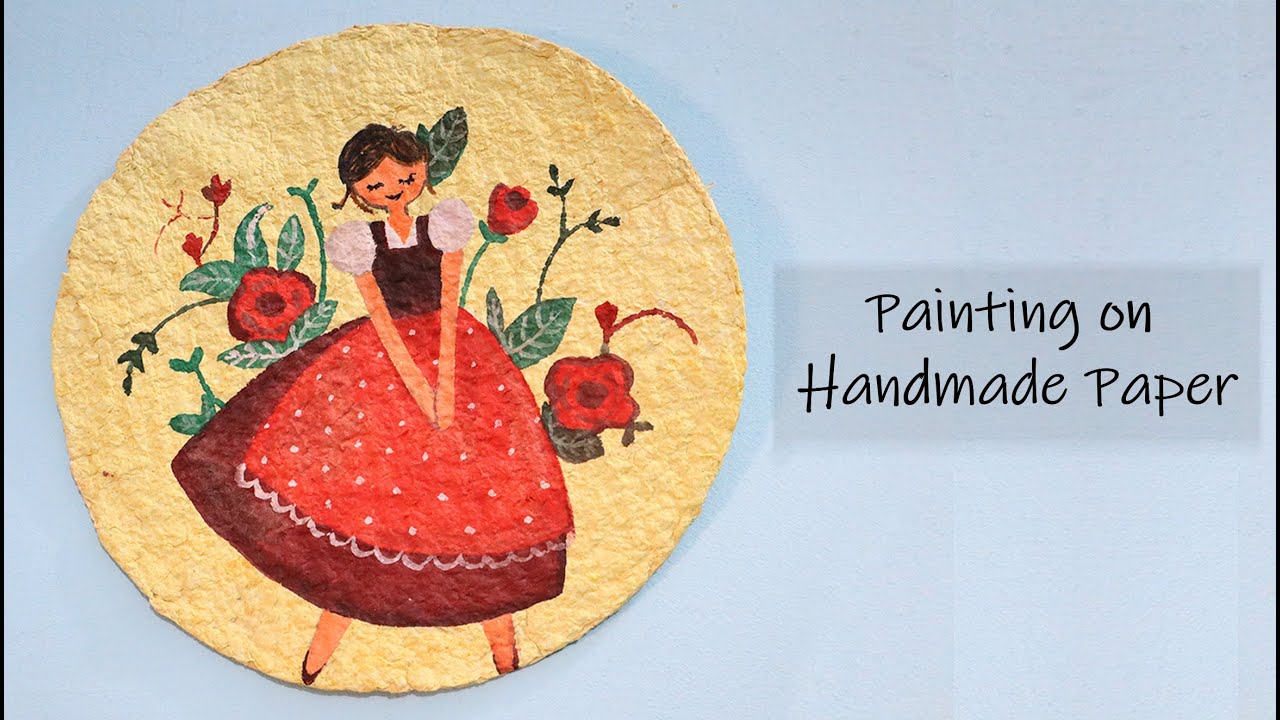 Painting On Handmade Paper | How To Paint On Handmade Paper | Watercolor  Painting - Youtube