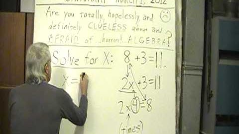 Mathematics - basic algebra - solve for x in the equation  2x + 3 = 11.