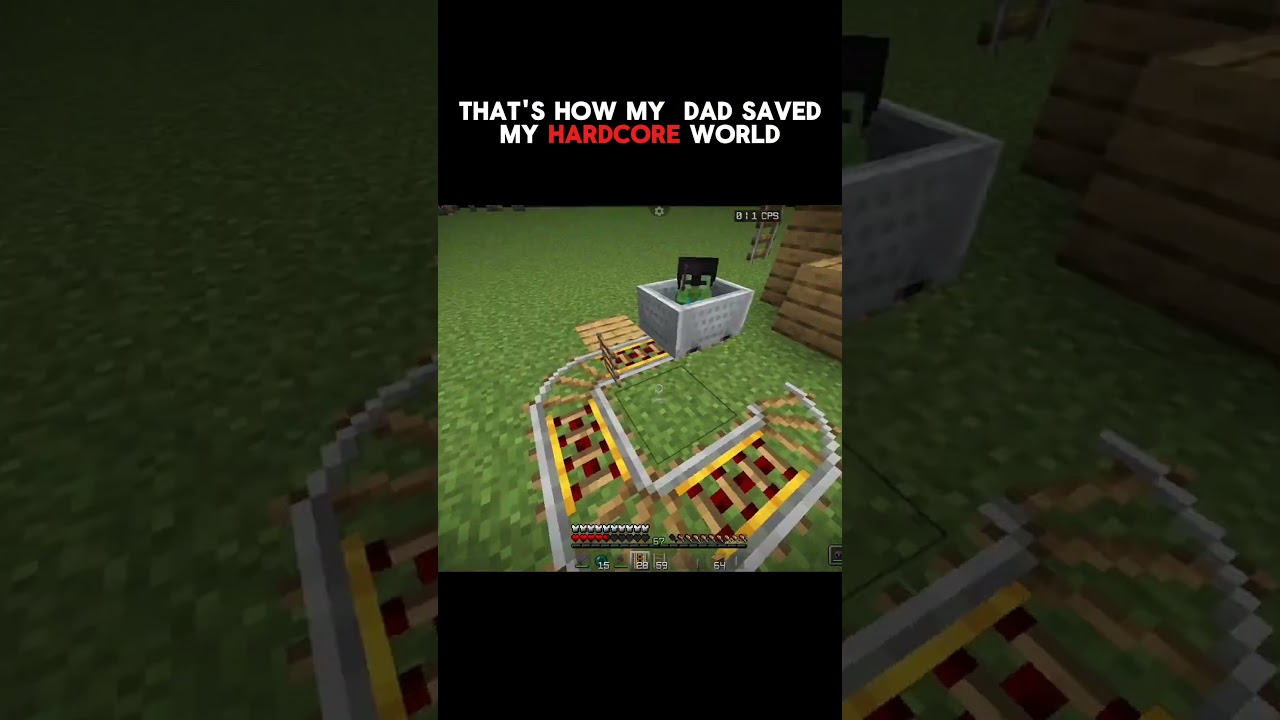 that's how my dad saved my hardcore world #minecraft