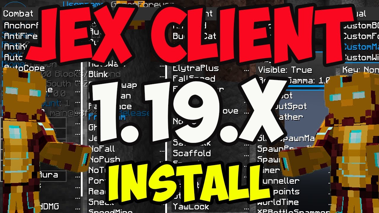 Download How to get Cheats for Minecraft 1.19.2 - download and install Jex cheat client 1.19.2