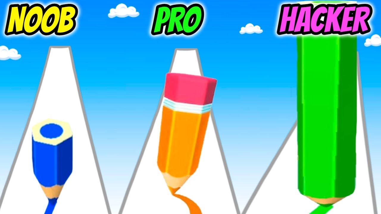 Color Pencil Run - NOOB vs PRO vs HACKER