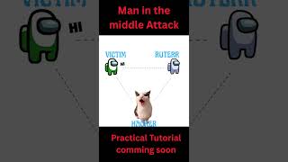Man-in-the-Middle Attack Explained 😼⚡ |#funny #cybersecurity