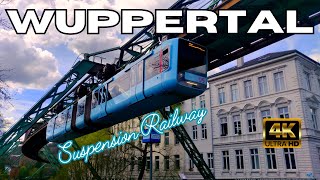 Wuppertal Suspension Railway, Germany | Upside down train | Spring 2023 | 4K 60fps