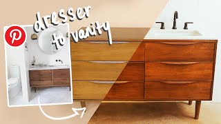can i DIY a thrifted dresser into a pinterest bathroom vanity?!