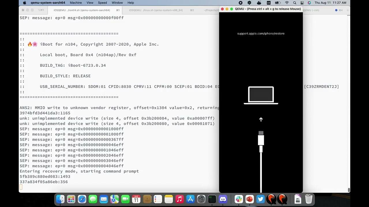 iPhone 11 iBoot emulation from qemu YouTube