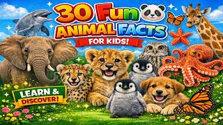 30 Fun Animal Facts for Kids 🐘🐶🐸| Early Learning Video screenshot 3