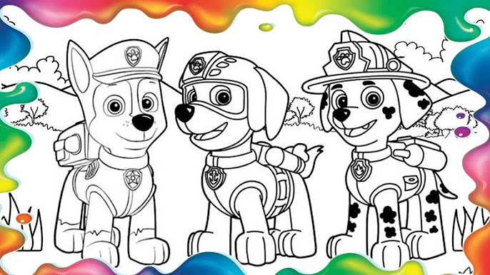 Colorindo DESENHO DA PATRULHA CANINA CHASE PAW PATROL DESENHOS PARA COLORIR  Cartoon para criança 