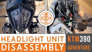 #52 - KTM 390 Adventure | Headlight Unit Disassembly & Wiring Harness Access