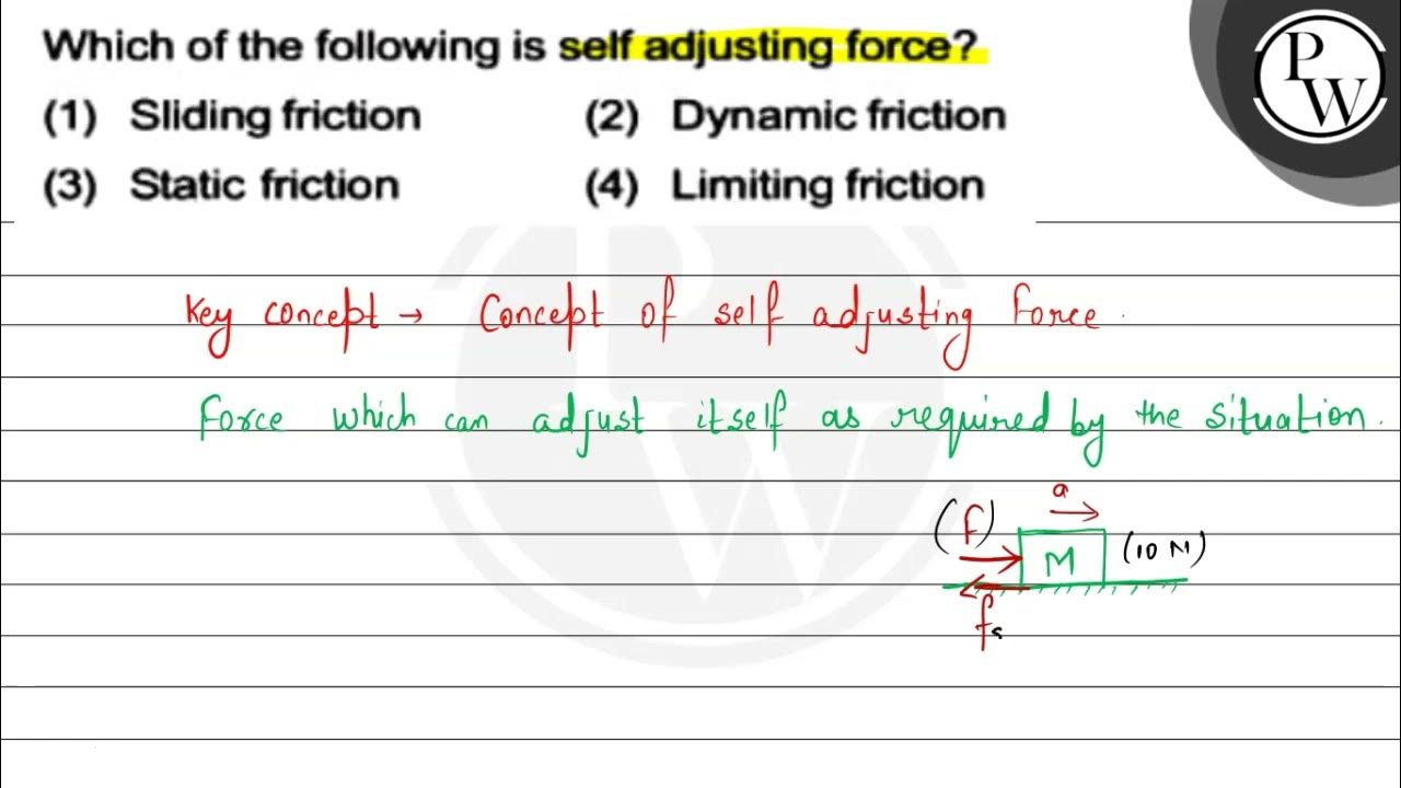 Which of the following is self adjusting force? \( P \) (1) Sliding