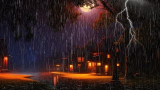 Quite Night in the Street with Relaxing Sounds of Rain Falling Down, Healing & Soothing Nature