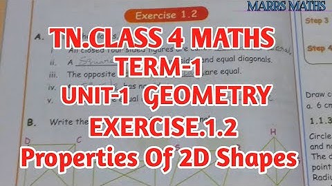 TN class 4 maths chapter 1 geometry/exercise.1.2/2d shapes/marrs maths