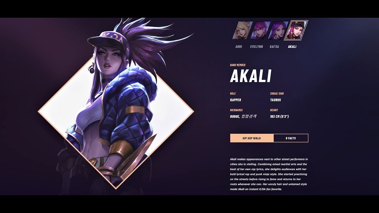 K/DA Ahri, Kai'Sa, Evelynn and Akali Character Bios - League of Legends K/DA - YouTube