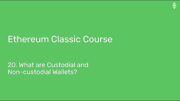 Ethereum Classic Course: 20. What Are Custodial and Non custodial Wallets?