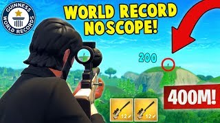 WORLD RECORD NOSCOPE 400M! (Fortnite FAILS & WINS #4)