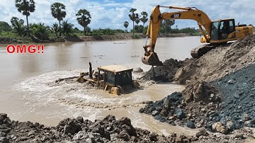 SUPER!! EPIC FAIL to EPIC SAVE 😱 Bulldozer and Dump Truck Filling Up Pond Process #MegaProject