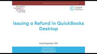 Issuing a Refund in QuickBooks (Desktop Version)