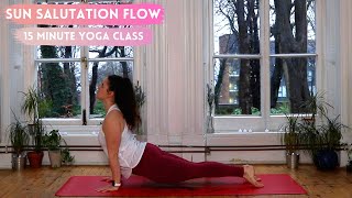 10 SUN SALUTATIONS TO KICK START YOUR DAY // 15 minute yoga class