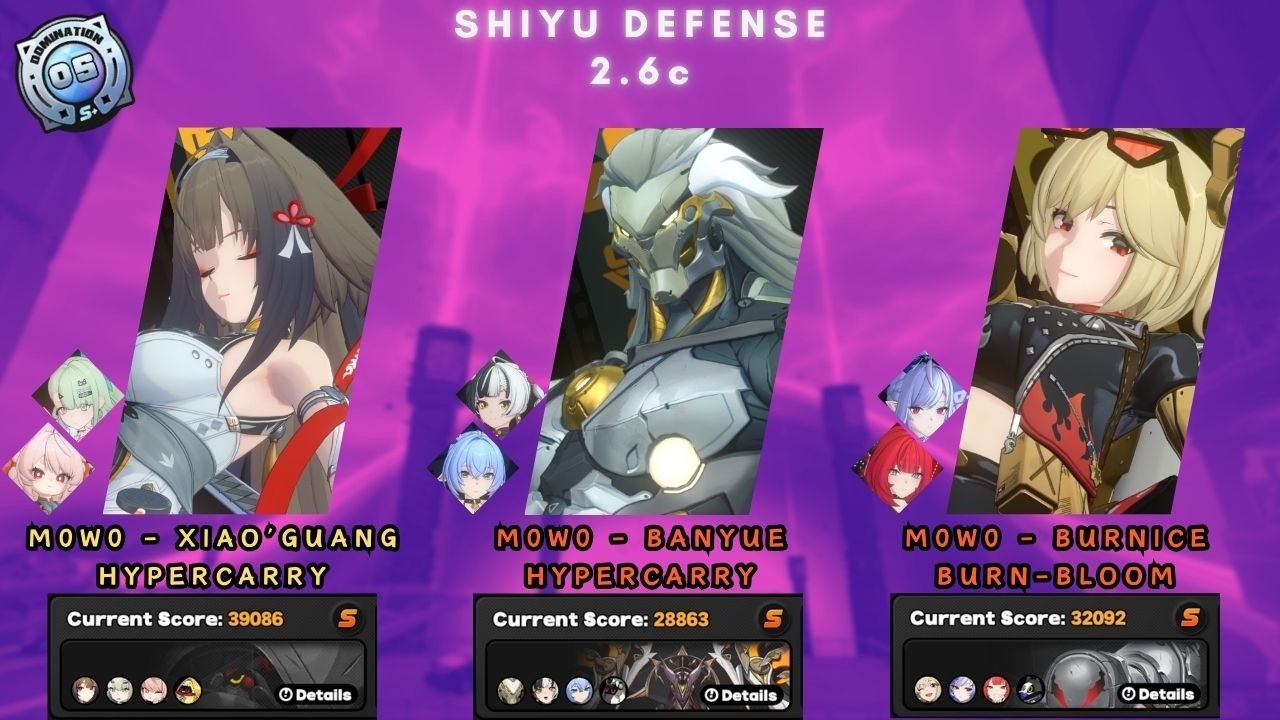 Shiyu Defense 2.6c |  M0W0 Ye Shunguang, Banyue & Burnice | ZZZ (Rank S+) | F2P