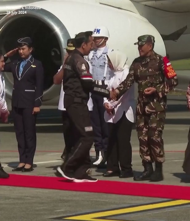 Indonesian president Joko Widodo arrives at new Indonesian capital city Nusantara