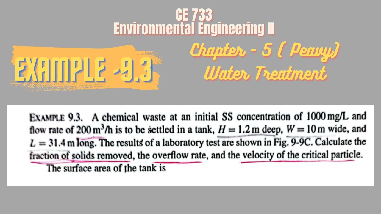 Example 9.3 Water Treatment Math4 CE 733 Environmental