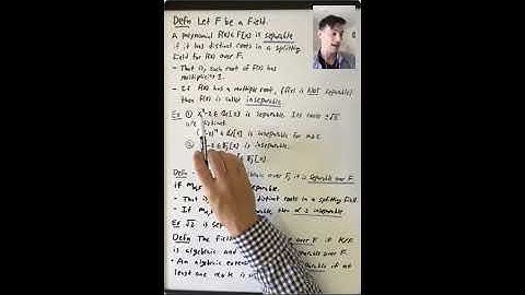Separable Polynomials and Separable Extensions (Algebra 3: Lecture 14 Video 1)