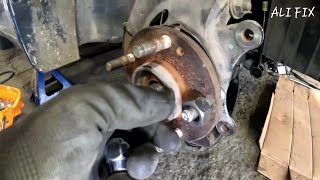 how to replace wheel stud ... broken wheel stud hyundai elantra #suspensionsystem