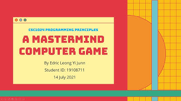 CSC1024 Programming Principles | A Mastermind Computer Game