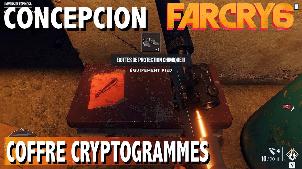CONCEPCION - COFFRE CRYPTOGRAMME / TABLEAUX 5 & 24 - BOTTES DE PROTECTION  CHIMIQUE II - FAR CRY 6