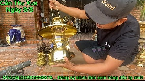 Đèn mang xong đồng mạ vàng _ Cặp pháo bằng đồng _ Bình đồng xưa #CanThoXua #đồcổ #đồđồngphongthủy 