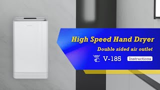 Commercial High Speed 10S Fast Dry Double Side Sensor Electric Automatic Jet Hand Dryer V-185 SVAVO