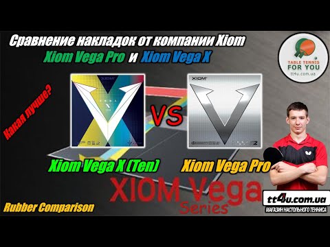 Сравнение накладок Xiom Vega X (Ten) и Xiom Vega Pro II Xiom Vega X u0026 Pro rubber Comparison ,Review