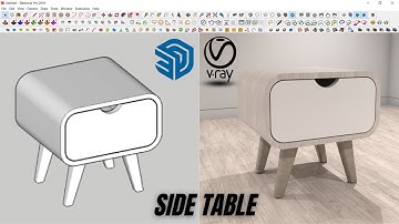 How to make a side table in sketchup + Vray
